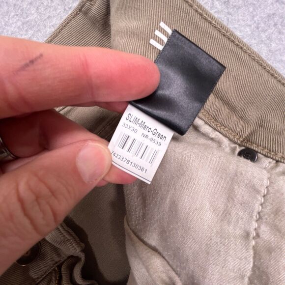 Mott & Bow Jeans Mens 33 x 30 (32 x 29) Mercer Green Slim Straight Denim Stretch - Picture 12 of 15